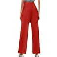 thumbnail image 6 of Wyobmus Womens Wide Leg Linen Pants Summer Beach Palazzo Lounge Trousers Casual Fashion Comfy Vacation Clothes for Women B-Red, 6 of 7