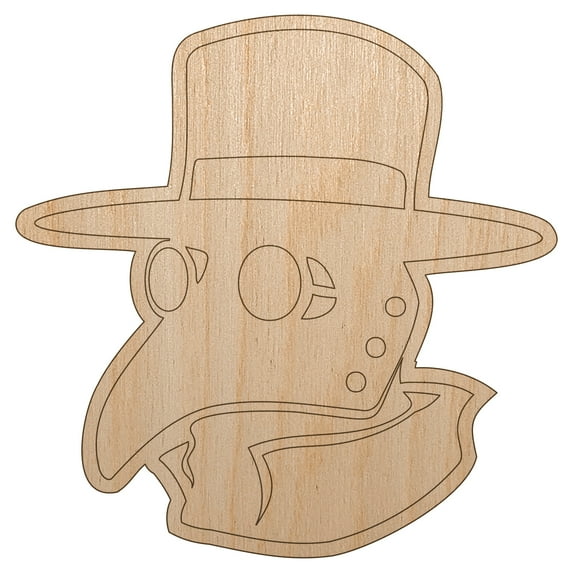 Plague Doctor Mask Wood Shape Unfinished Piece Cutout Craft DIY Projects - 4.70 Inch Size - 1/4 Inch Thick