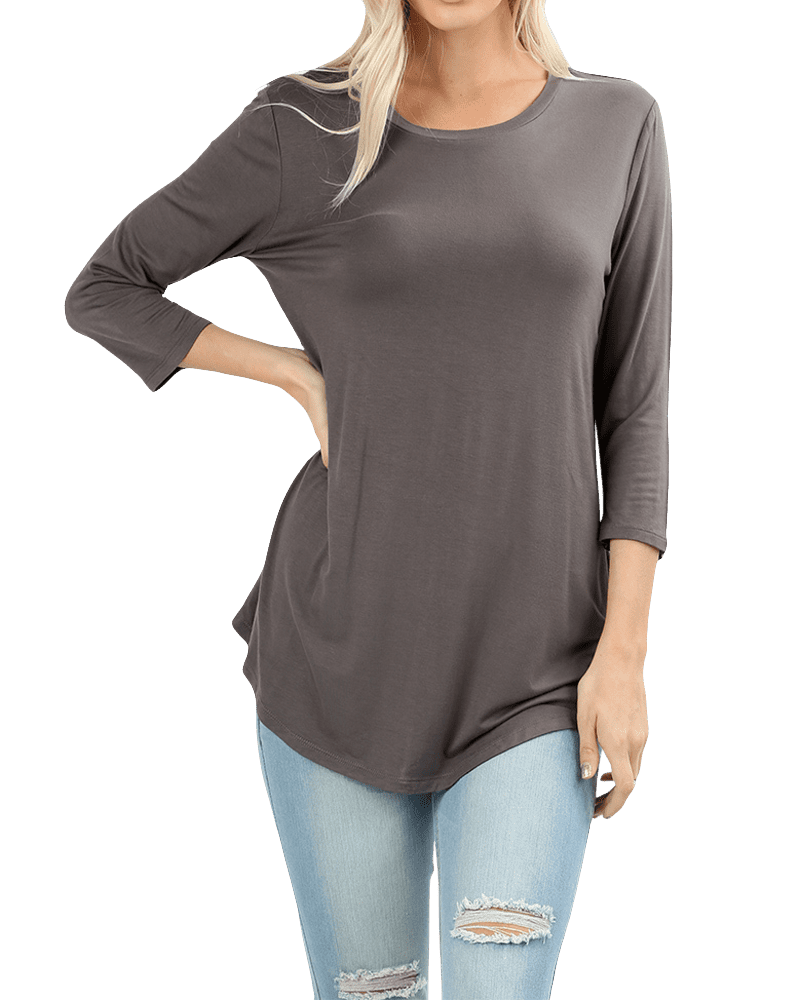 MAKARTHY Women's Long Tunic Top – Puff Sleeve, Boat Neck, Medium In Blue - View #5