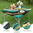 thumbnail image 4 of Teal Gold Marble Pattern Square Fitted Tablecloth with Elastic Edge,Square Table Cover,Washable Elastic Table Cover for Home Kitchen Party Decor 34"x34", 4 of 6