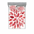 thumbnail image 2 of Ambesonne Floral Fitted Sheet & Pillow Sham Set, Nature Beauty Blossom, Twinxl, Ruby Red, 2 of 3