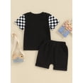 thumbnail image 3 of Bagilaanoe 2pcs Toddler Baby Boy Shorts Set Short Sleeve Checkerboard T Shirt Tops + Shorts 6M 12M 18M 24M 3T Kids Casual Summer Clothes, 3 of 7