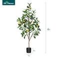 thumbnail image 2 of 4 ft Artificial lemon Plants with Realistic Leaves and Natural Trunk, Fake Potted Tree, 2 of 9