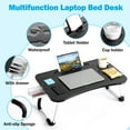 thumbnail image 3 of Laptop Desk for Bed ,WLRETMCI Lap Desks for Bed Tray Table with Drawer,Portable Laptop Desk Table for Eating Writing Reading Notebook Holder & Stand for Sofa Couch Floor, 3 of 7