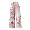 thumbnail image 4 of USNSM Women's Cotton Linen Palazzo Pants 2024 Loose Fit Summer Floral Printed High Waist Stretchy Wide-Leg Trousers with Pockets Green XXL, 4 of 4