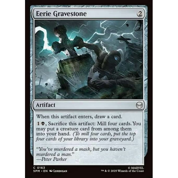 MtG Marvel's Spider-Man Common Eerie Gravestone #163