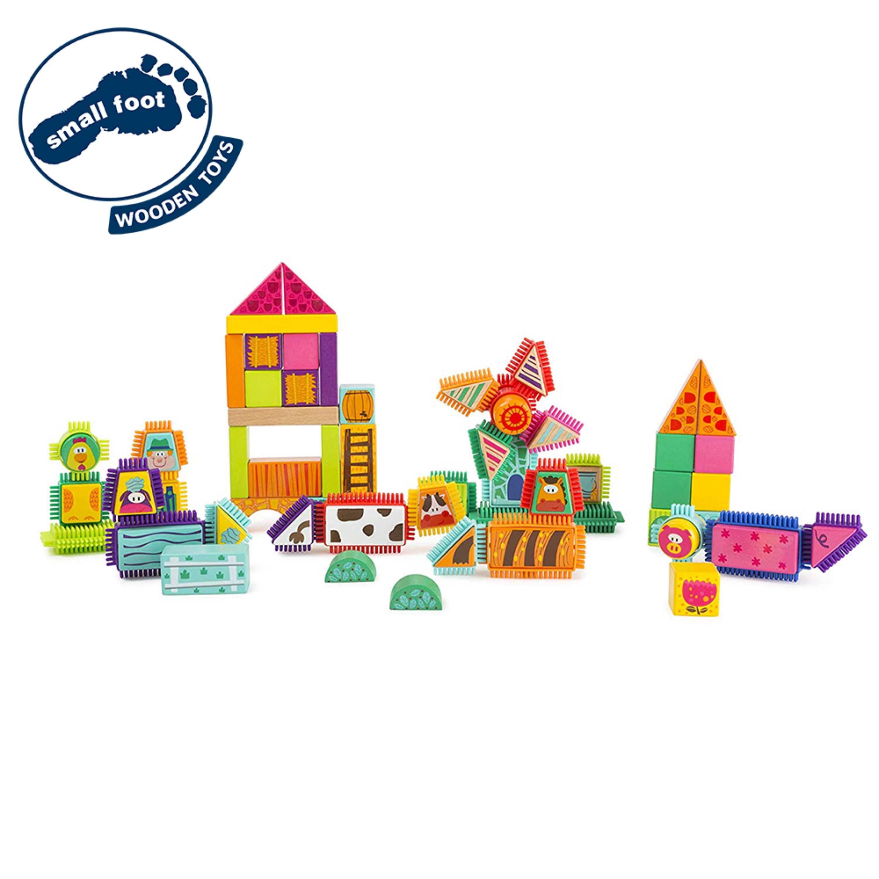 small wooden building blocks