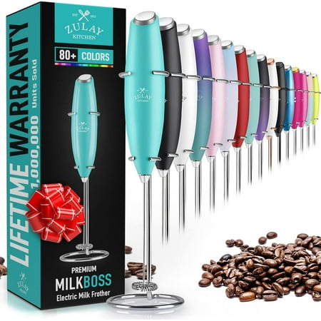 

Zulay Kitchen High Powered Milk Frother Foam Maker for Lattes Matcha Frappe & More - Caribbean Aqua