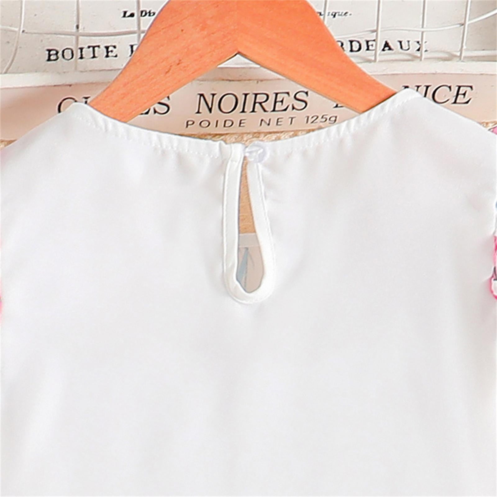 Outfits For Little Girls Summer Clothing New Flying Sleeve Top And Pants Suit Outdoor Wear Outfit Suit 7 Years-8 Years