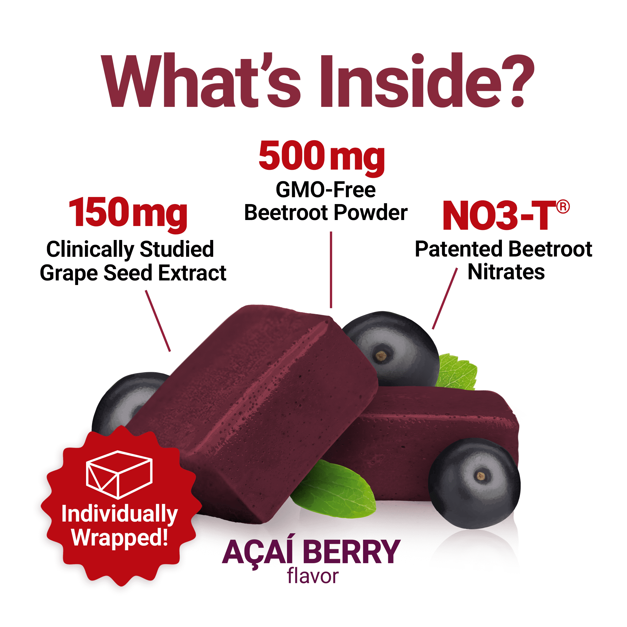 Force Factor Total Beets Blood Pressure Support, Beet Root Supplement for Nitric Oxide, Circulation, Heart Health & Energy, Acai Berry, 60 Soft Chews