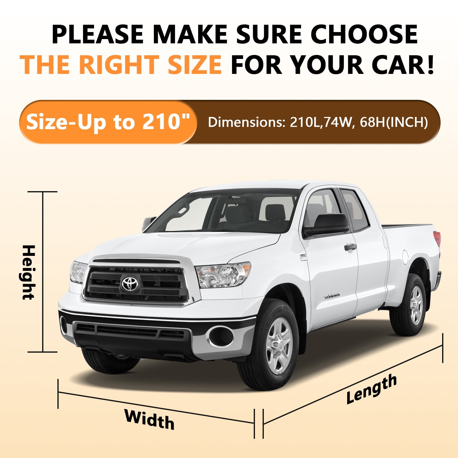 Teblint Truck Cover Waterproof All Weather, Pickup Truck Car Cover 210"x74"x68", Fit for Ford F150, Chevrolet Silverado/Dodge Ram 1500, Sierra 1500, Toyota Tundra