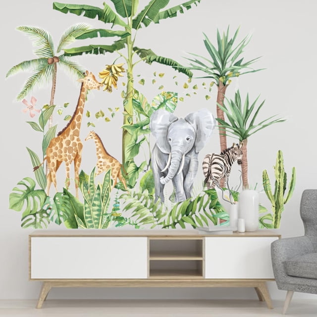 Pegatinas de pared de animales de la selva Macarena 75 cm x 72 cm