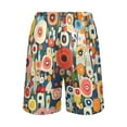 thumbnail image 3 of Men's Pajama Shorts Bottoms with Pockets Soft Lightweight Lounge Sleep Wear Abstract Colorful Small Flowers, 3 of 6