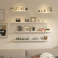 thumbnail image 4 of 47 Inch Long Floating Shelves for Wall Set of 5, White Wood Wall Shelves for Bathroom, Bedroom, Kitchen, Living Room Storage and Decoration, Wooden Picture Ledge, 4 of 12