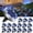 Blue, variant on Hovmap 8 Pack Solar Ground Lights Outdoor, 8 LED Solar Disc Lights (Cool White), Solar Lights Outdoor, Solar Lights Outdoor Waterproof