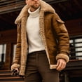 thumbnail image 4 of New Fashion Men‘s Fleece Jacket Turn Down Fur Collar Thick Coats Thicken Warm Leather Outwear Male Winter Streetwear Windbreaker, 4 of 7