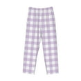 thumbnail image 4 of Balery Purple Checkboard print Men's Pajama Pants,Ultra Lightweight Pjs,Lounge Pant-Large, 4 of 9