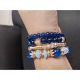thumbnail image 3 of Set de 4 pulseras en colores azul rey, varios modelos con dije, 3 of 7