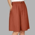 thumbnail image 2 of vigerkar Bermuda Shorts for Women Casual Quick Dry Shorts Knee Length Elastic Waist for Summer, Outdoor Brick Red, XXL, 2 of 9