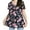 Black Floral, variant on Womens Plus Size Summer Floral Tunic Tops Dressy Casual Blouses Short Sleeve T-Shirts for Leggings
