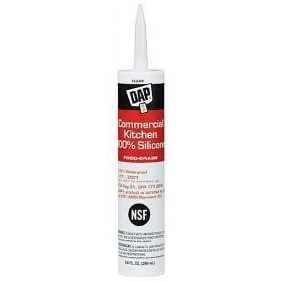 Dap 08658 9.8 Oz Clear 100% Silicone Commercial Kitchen Sealant
