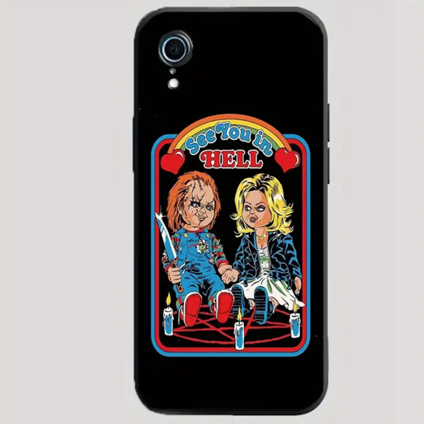 Funda De Teléfono Con Personajes De Película De Terror De Dibujos Animados Para Iphone 11/12/13/14 P Pro Pro Max Prevención De Huellas Dactilares Y Caídas