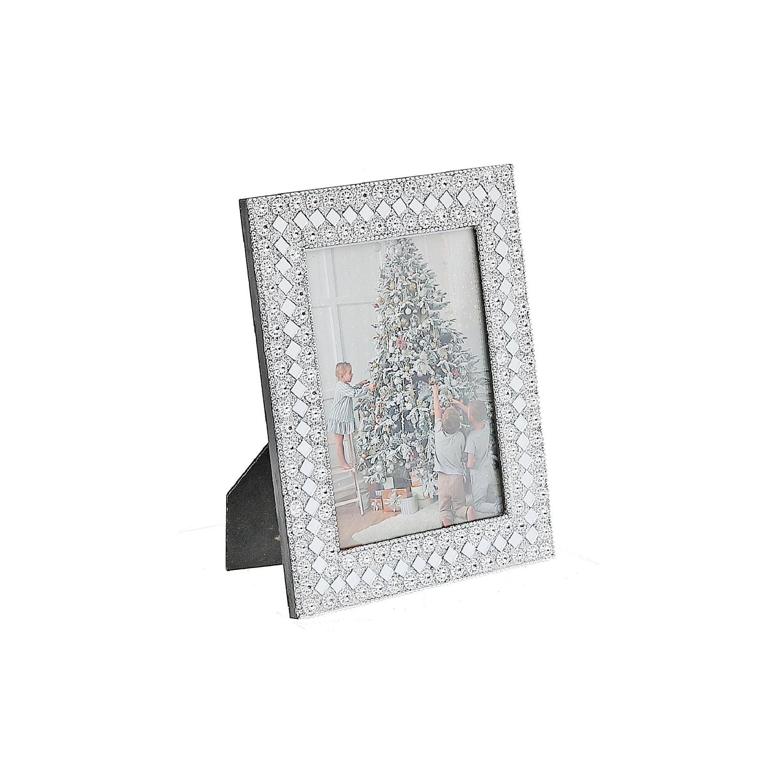 Christmas 5X7 "Cadre Photo Silver Diamond