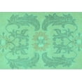 thumbnail image 1 of Ahgly Company Machine Washable Indoor Rectangle Abstract Turquoise Blue Modern Area Rugs, 2' x 3', 1 of 4