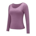 thumbnail image 6 of TYGHBN Built In Bra T Shirt for Womens Padded Long Sleeve Tops Active Blouses Soft Pajama Casual Shirts for Workout Thermal Inner Wear Women Ladies Thermal Tops Loose Fit Long Shirts for Men Thermal, 6 of 6