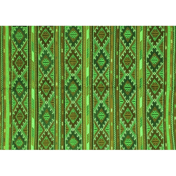 Ahgly Company Indoor Rectangle Oriental Green Traditional Area Rugs, 6' x 9'