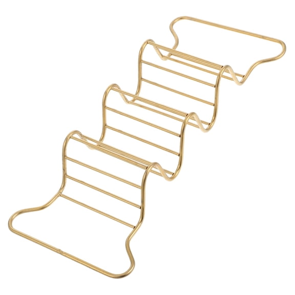 Stainless Steel Taco Holder Stand Elegant Multi-shell Taco Tray for Kitchen Parties and Restaurants Tortillas Burritos(golden)