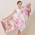 thumbnail image 5 of 100% Mulberry Silk Scarfs for Women Floral Print Satin Long Scarf for Headscarf Hair Wraps Shawl with Gift Packed Silk Long Mulberry Scarf, 5 of 6