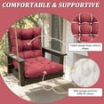 thumbnail image 3 of Kimunuk Outdoor Chair Cushions Set of 2, 42 x 21 x 5 in Non Slip Porch Swing Cushion Seat Back Cushions with Ties for Indoor Patio Rocking Chair, Fuchsia Red, 3 of 8