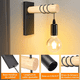 thumbnail image 2 of 2 Lámpara De Pared Madera Interior/exterior Retro Luz Pared Negro, 2 of 5