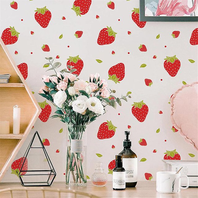 Conjunto de pegatinas de pared MACHAO fresa decoración dormitorio sala de estar cocina