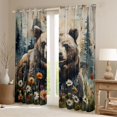 thumbnail image 2 of Feelyou Bear Boy Black Out Curtains, Vibrant Groovy Floral Curtains Pack of 2 (42x63 Each), 2 of 6