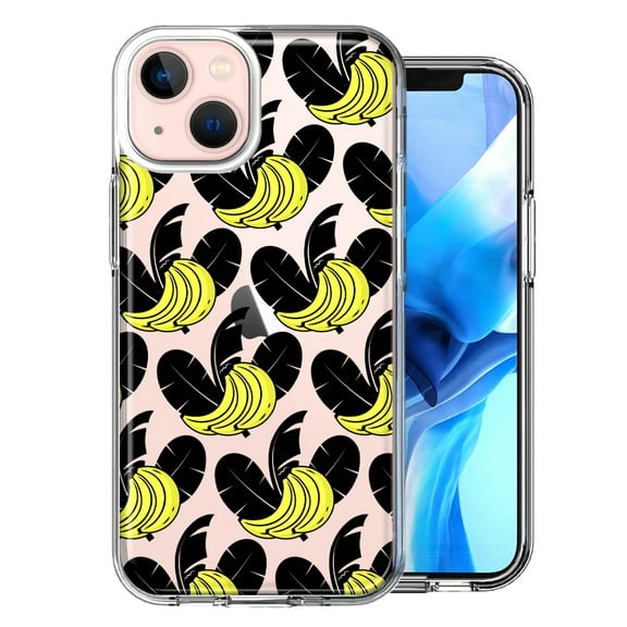 MUNDAZE For Apple iPhone 13 Tropical Bananas Design Double Layer Phone Case Cover