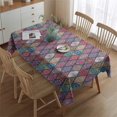 thumbnail image 2 of Red Boho Ethnic Geometric Pattern Rectangle Tablecloth 60"x84",Waterproof Polyester Rectangle Table Cloth, Wipeable Spillproof Polyester Tablecloth for Dining, Camping, Indoor and Outdoor, 2 of 5