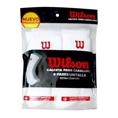 Calcetas Wilson para Hombre, Extra Confort 6 Pares Blanco Unitalla