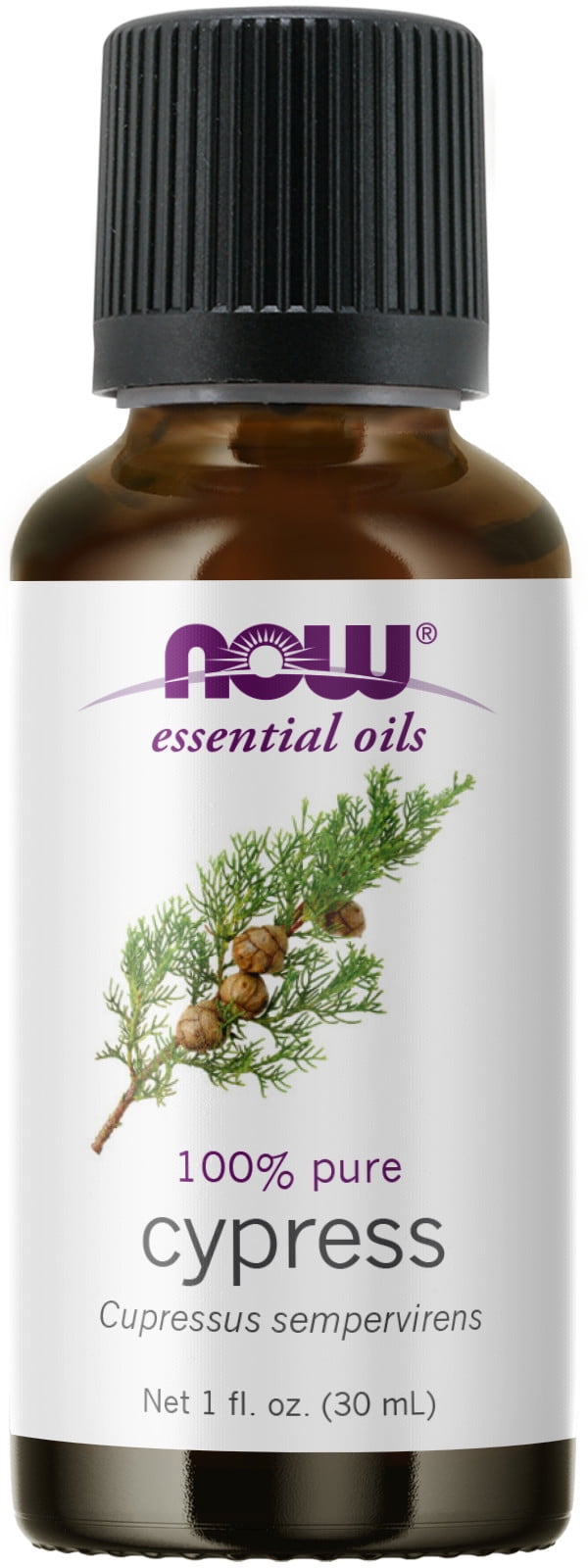 NOW Essential Oils, Cypress Oil, Balancing Aromatherapy Scent, Steam Distilled, 100% Pure, Vegan, Child Resistant Cap, 1-Ounce