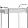 thumbnail image 2 of Storage Cart with 2 Tier Design and Metal Frame, White and Chrome- Saltoro Sherpi, 2 of 6