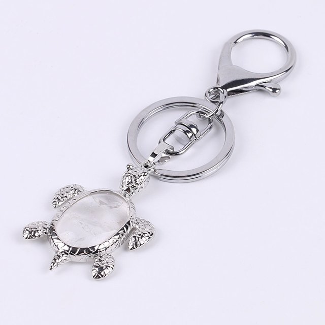 Crystal Stone Turtle Pendant Car Keychains for Ladies Men Bag Keyrings Buckle