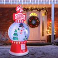 thumbnail image 6 of 7.87ft Christmas Inflatable Candy Snowman Glitter Ball with Colorful LED Light,Embrace Snowman and Christmas Tree,  ‘’Merry Christmas‘’ Slogan，Indoor Outdoor Decoration, 6 of 8