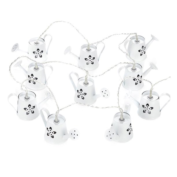 Lámpara De Cadena De 64,85 Pulgadas Con Batería, Forma De Hervidor, Cadena De Luces De Hadas De Metal De 10 Led Minnieouse HA013738-00
