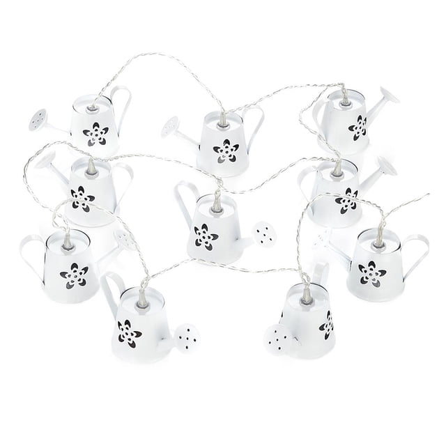 Lámpara De Cadena De 64,85 Pulgadas Con Batería, Forma De Hervidor, Cadena De Luces De Hadas De Metal De 10 Led Minnieouse HA013738-00