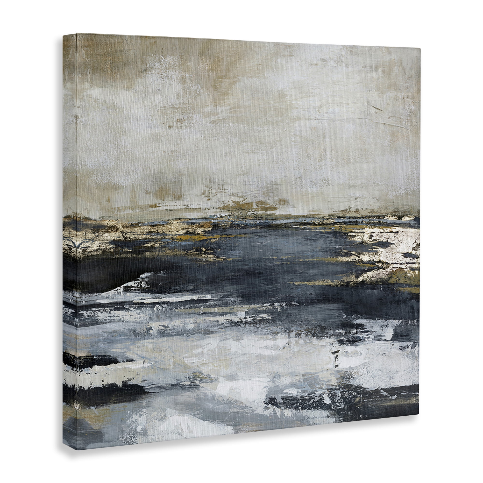 Stupell Industries Rustic Stormy Sea Abstract Painting Gallery Wrapped Canvas Art Print Wall Art, 36 x 36