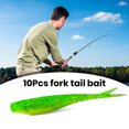 thumbnail image 4 of 10Pcs Fishing Lures Realistic Looking Bright Color Flexible Bite Resistant Sequins Design PVC Fork Tail Soft Lures Bionic Baits Fishing Gear Fishing Supplies, 4 of 7