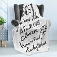 thumbnail image 4 of Best Friend Soft Flannel Fleece Throw Blanket, Like a 4 Leaf Clover Hard to Find Lucky to Have Floral Theme, Cozy Plush for Indoor and Outdoor Use, 50" x 60", Charcoal Grey White, by Ambesonne, 4 of 5