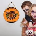 thumbnail image 4 of Eveokoki 12" Trick or Treat Pumpkin Hanging Sign for Front Door Halloween Wooden Wreath for Home Wall Decor Halloween Day Festival Decoration Outdoor Indoor, 4 of 5