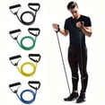 thumbnail image 2 of 1pc 5 Level Resistance Bands with Handles for Home Exercise and Strength Training - Perfect for Yoga, Pilates and Boxing Yellow-10LB, 2 of 5